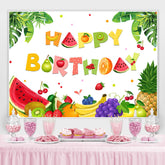 Lofaris Tropical Fruit Summer Happy Birthday Backdrop For Kids